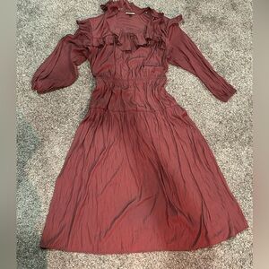 Universal Thread Pink Cold Shoulder Sundress with Bishop Sleeves